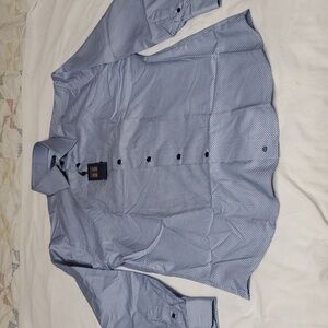 David Donahue Men's Long Sleeve Dress Shirt in Navy Size 16X32 - NWT MSRP $155